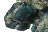 Blue-Green Fluorite on Sparkling Quartz - China #138076-2